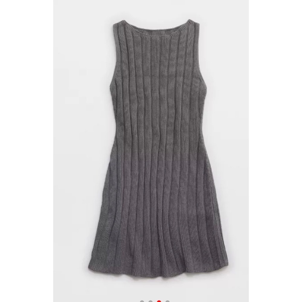 Aerie Sweater Dress Womens XS Gray Excellent Ribbed Knit Mini Sleeveless